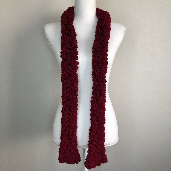 Red Ruffled Scarf - Picture 2 of 4